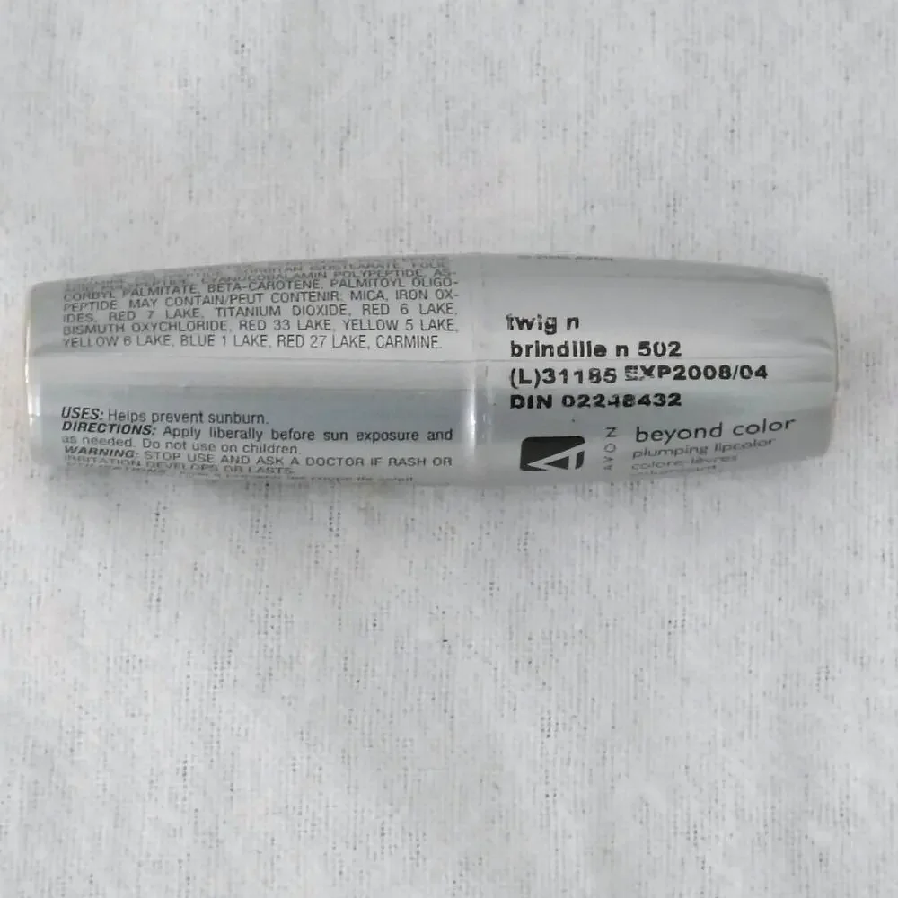 Avon Beyond Color Plumping Lipstick Twig N 502 SPF 15 EXP 04/08 NEW Discontinued